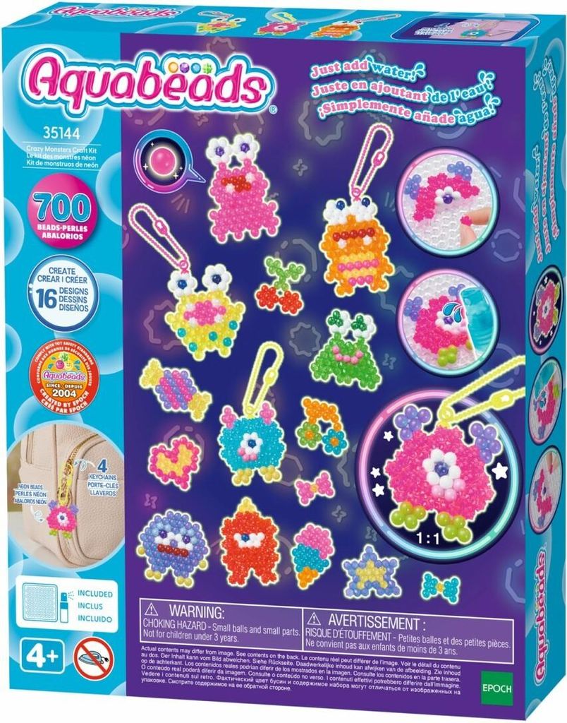 The Funny Monsters Kit - AQUABEADS - 700 beads - Ages 4+ Immagine del prodotto 