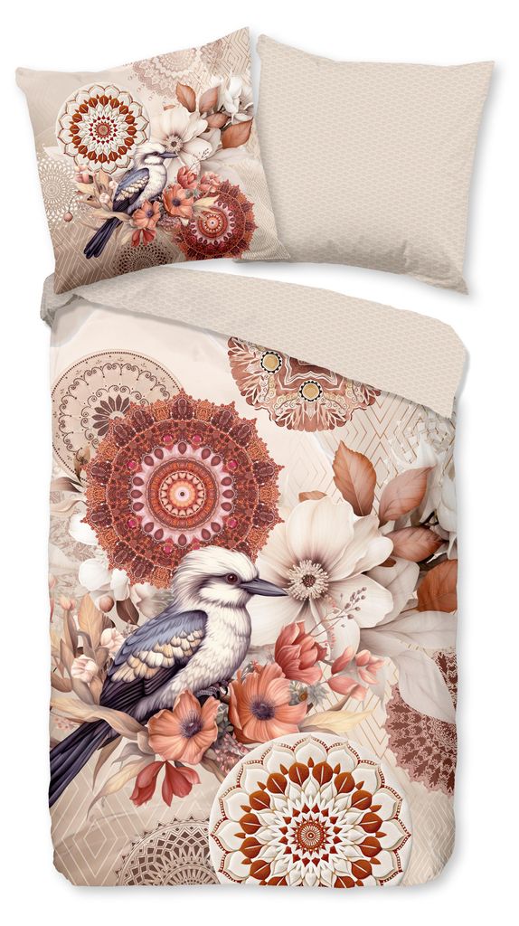 Duvet cover Hip 155x220 + 1* 80x80 cm - Mandalas with birds and flowers