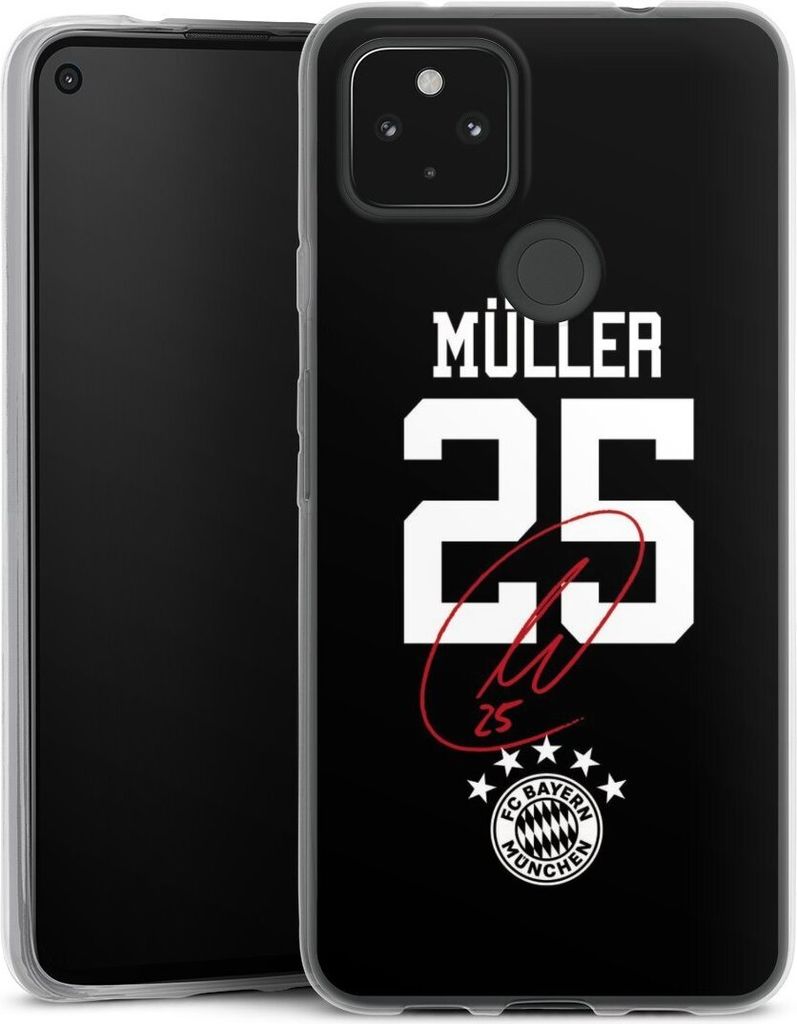 DeinDesign Slim Hülle für Google Pixel 4a 5G Silikon Case Ultra Dünn Handyhülle FC Bayern München FCB Thomas Müller