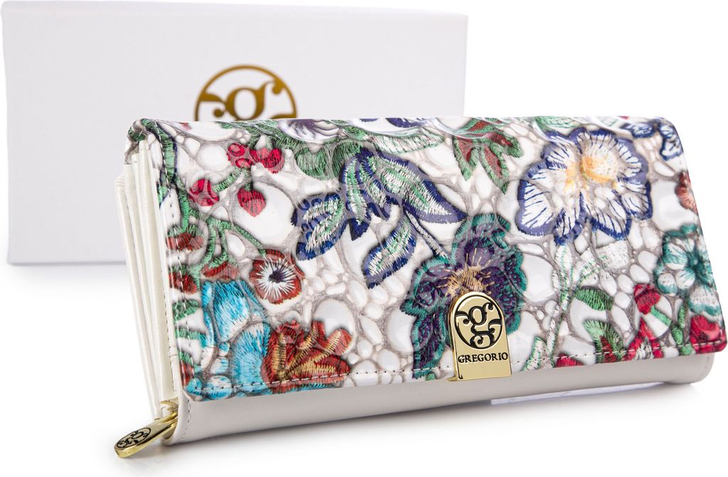 Gregorio Damen Geldbörse Echt Leder Geldbeutel Portemonnaie groß Bunt