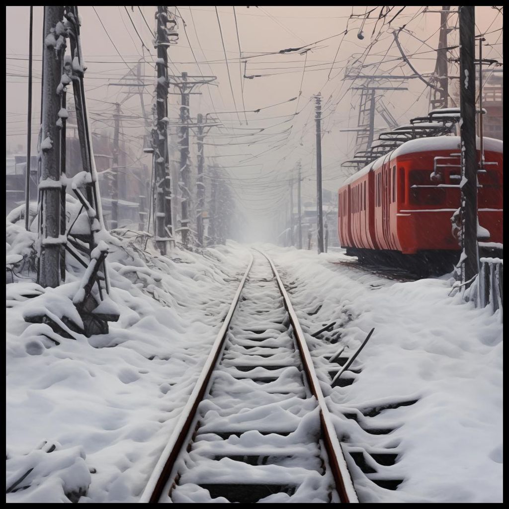 Plakat 80x80cm Reise auf Schienen