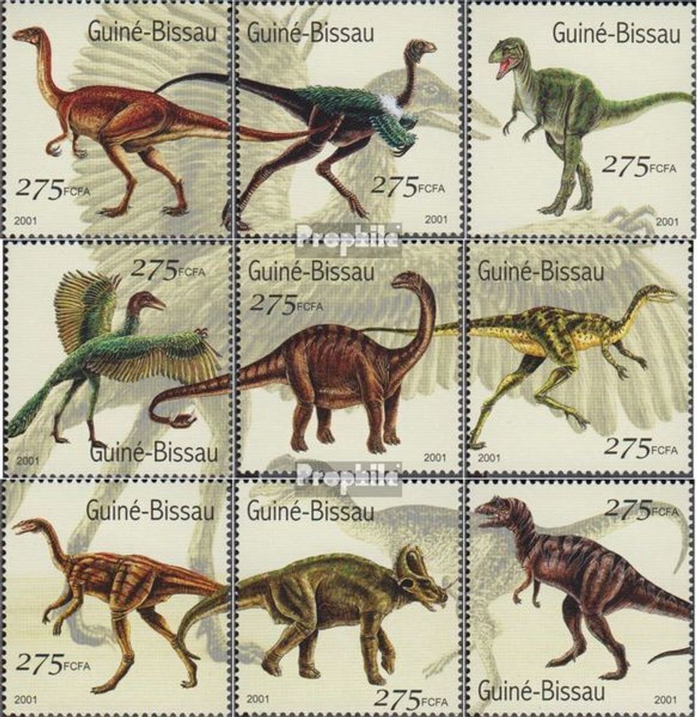 Briefmarken Guinea-Bissau 2001 Mi 1554-1562 (kompl.Ausg.) postfrisch Prähistorische Tiere