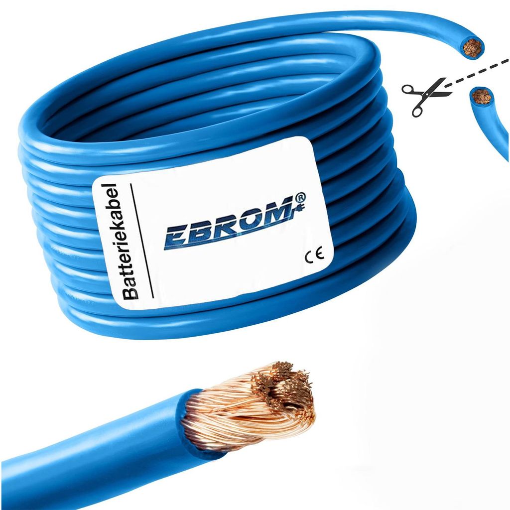 Batteriekabel Aderleitung BLAU H07V-K 4-6 - 10-16 - 25 – 35 Produktbild 