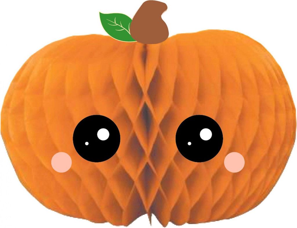 Wabenfigur Kürbis aus orangefarbenem Papier - Einheitsgröße