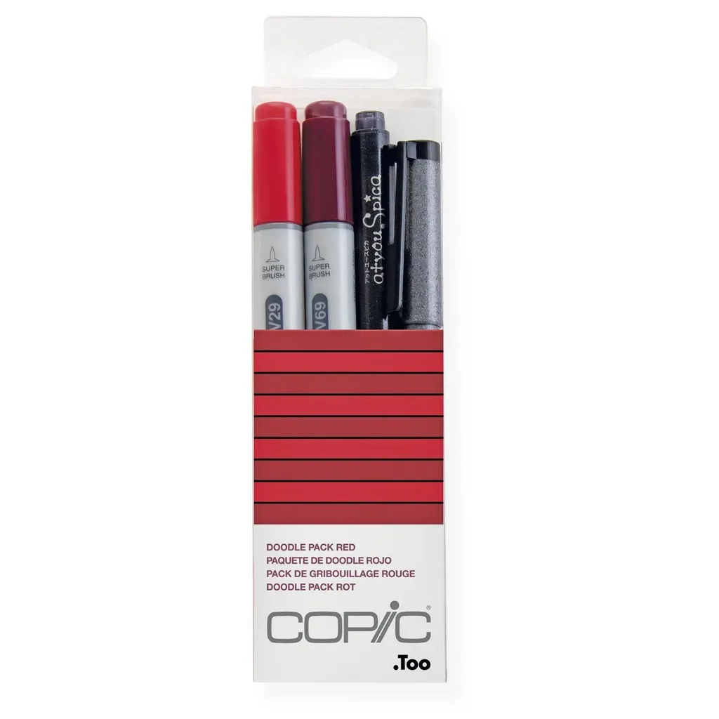 Copic Ciao Set 4 Doodle Pack Red - Pennarelli Professionali Rosso