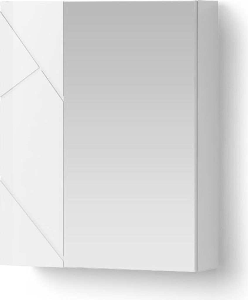 Spiegelschrank Livinity Ronco Weiß Hochglanz/Weiß 60 x 75 cm, Model 53131