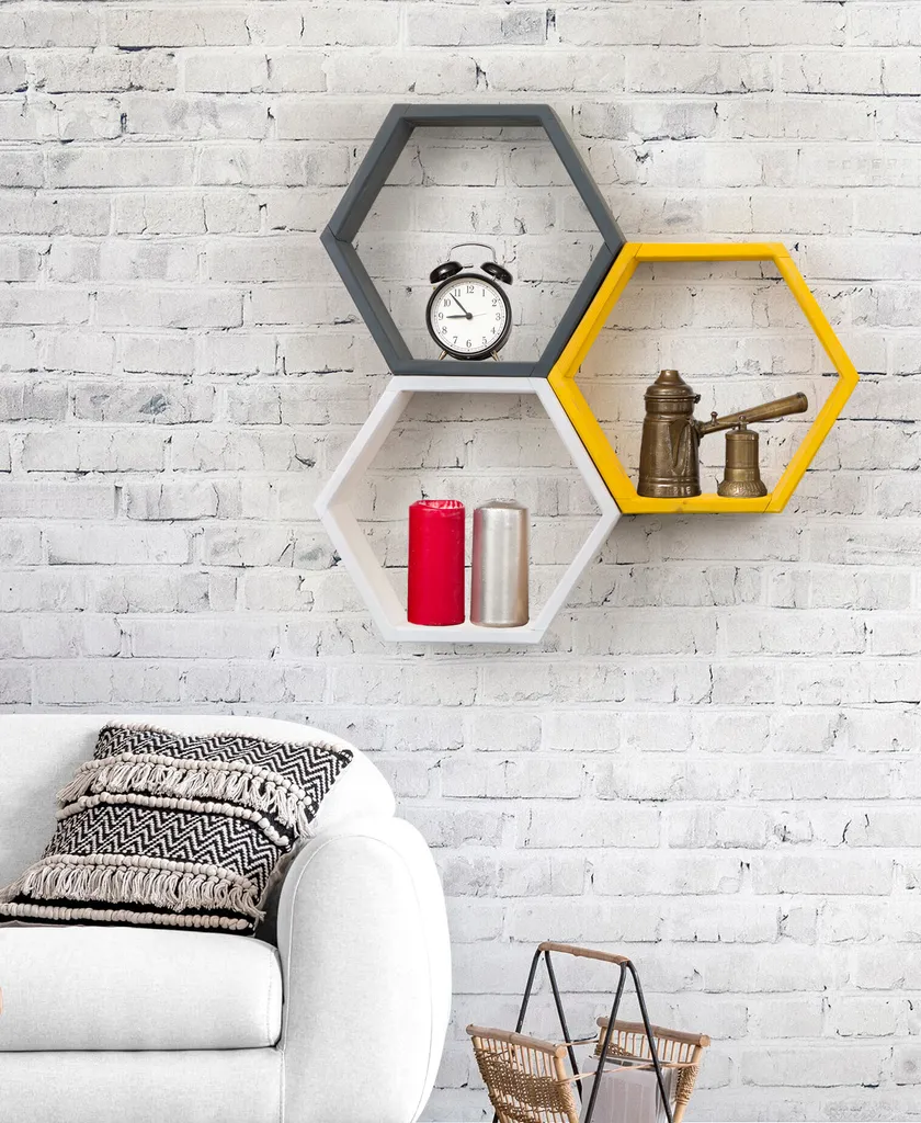 Étagère murale gain de place pour petite déco ELFO SSE blanc 38x58cm