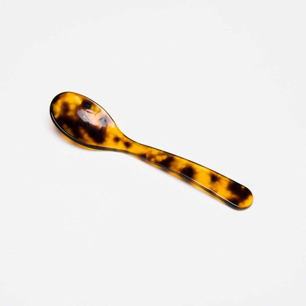 12,5cm schildpattartiger Acrylglas Eierlöffel, handgefertigt, spülmaschinenfest