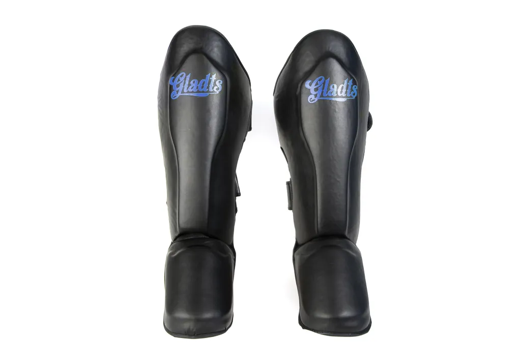 Protège-tibias Premium Gladts M - Protection Renforcée Noir et Bleu