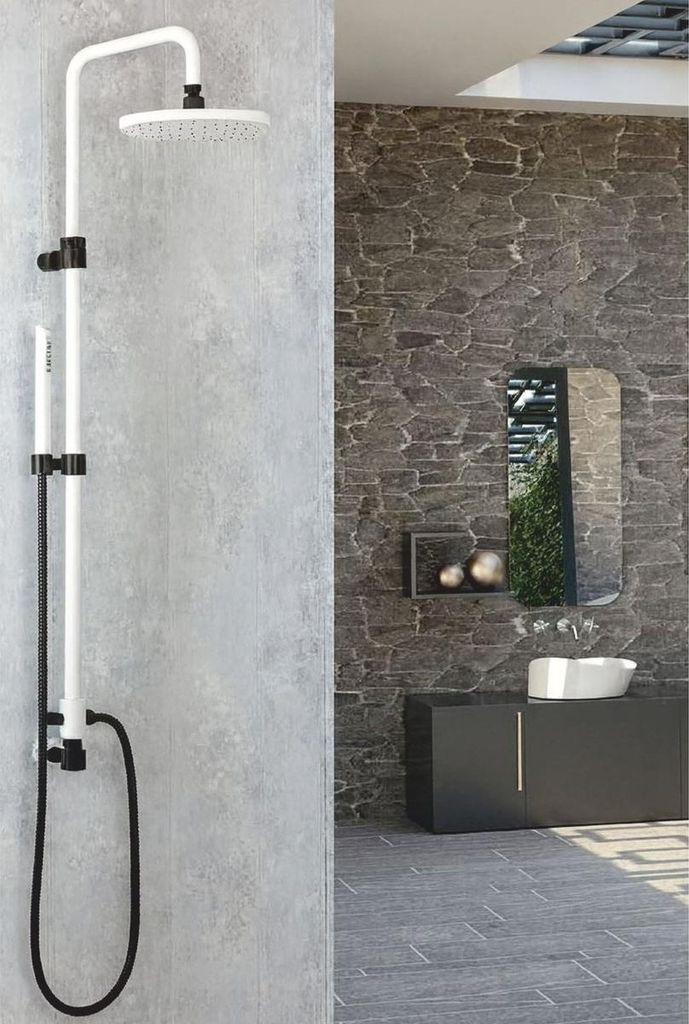 Casa Padrino Luxus Badezimmer Duschgarnitur Weiß / Schwarz - Italy