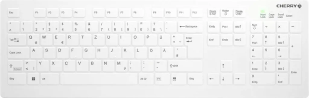 Cherry AK-C8112 Clavier sans fil Blanc QWERTZ avec technologie RF 2.4GHz