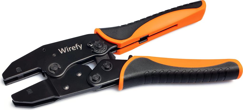 Wirefy Crimpzange mit schnellem Backenwechsel - Krimperzange für isolierte & nicht isolierte Kabelschuhe, Schrumpfschläuche, Aderendhülsen –