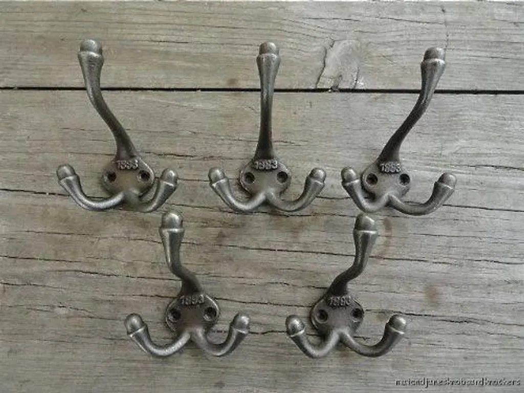 Crochets muraux pour entrée en fonte, lot de 5 pour vestiaire rétro