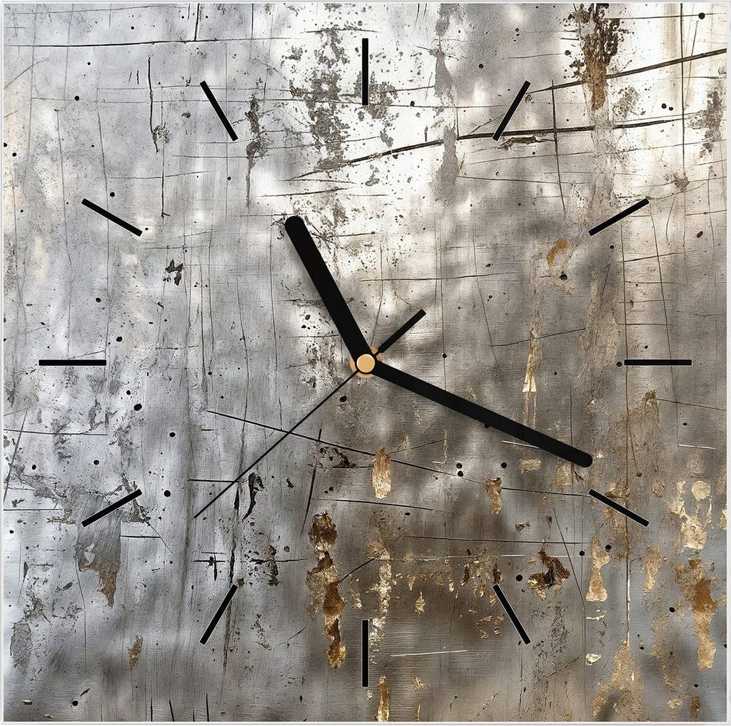 Wanduhr aus Glas mit Motiv Abstrakte Struktur- 30 x 30 cm - inkl. Aufhängesystem