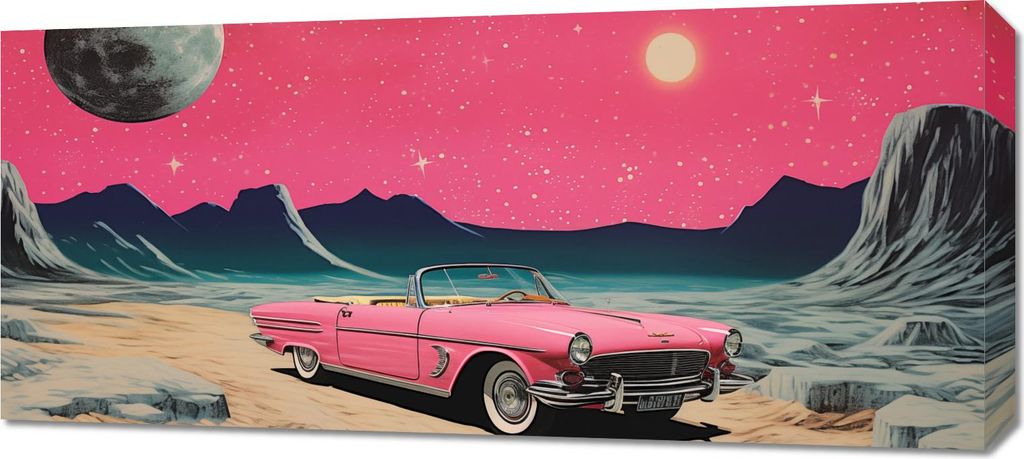 Bild 90x40cm Cabrio Im Weltraum