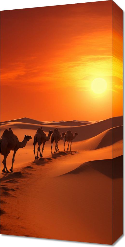 Bild 30x60cm Karawane in der Wüste