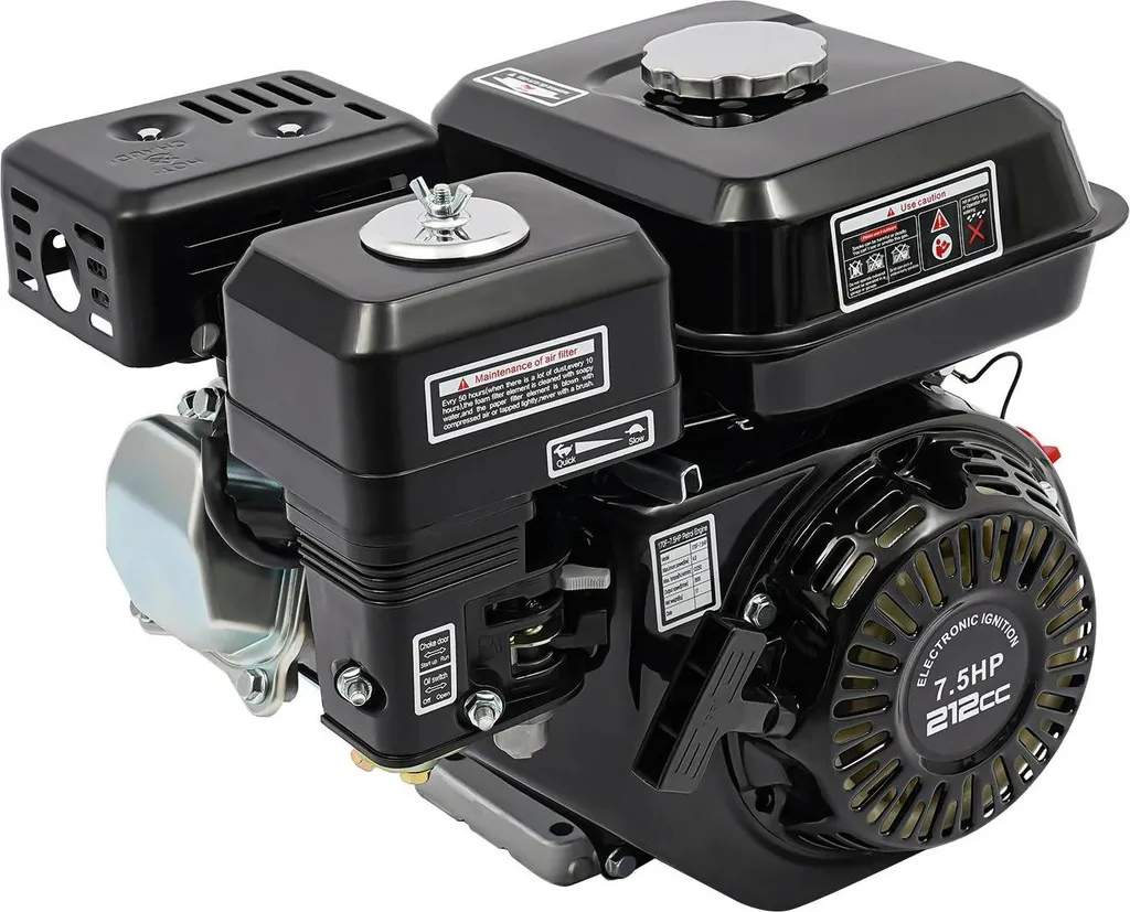 Moteur essence karting 212 cm³ OHV 4 temps 7,5 CV monocylindre noir