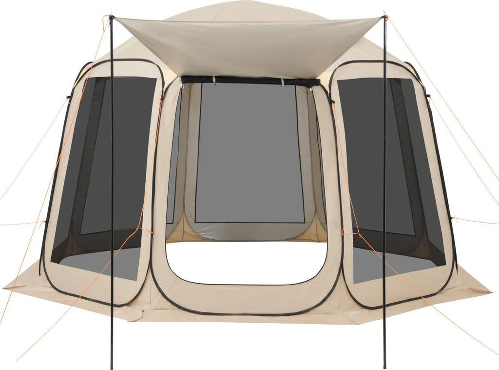 Screen House Zelt, 3660 x 3380 x 2300 mm, 10-12 Personen Pop-Up-Screen-Zelt mit verlängerter Markise, tragbares, abgeschirmtes Vordach mit Trageta...