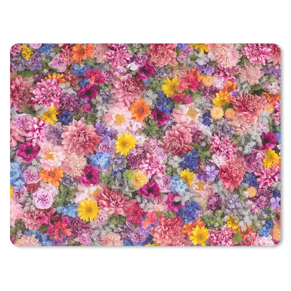 MuchoWow Mauspad Mousepad Blumen - Farben - Collage 40x30 cm - Mousepads - Maus Mat - Pad - Mausunterlage - Anti Rutsch