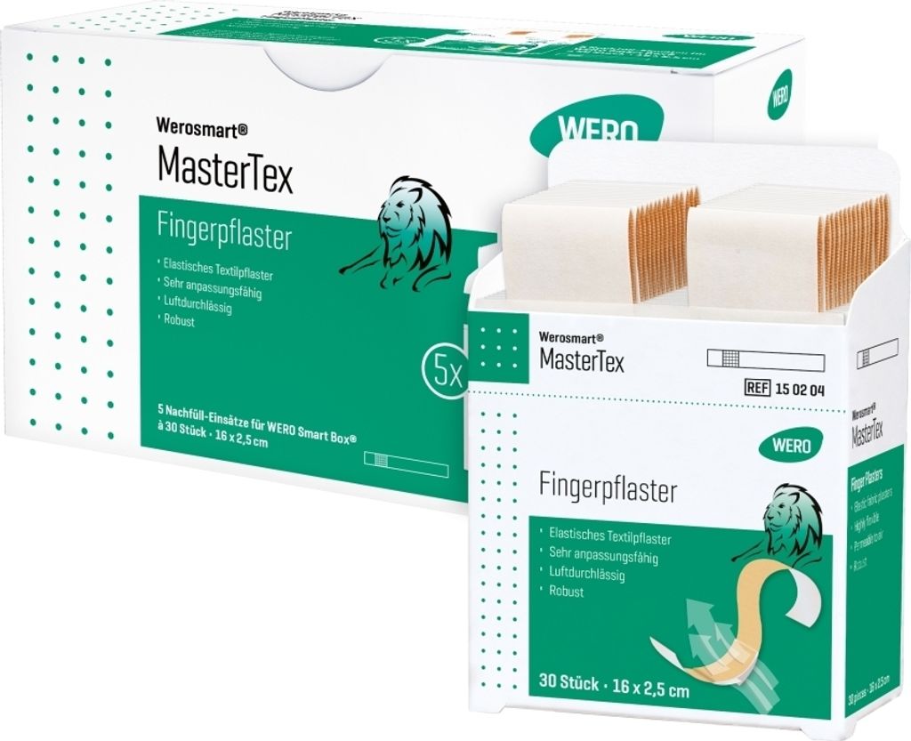 MasterTex Fingerpflaster, 16 x 2,5 cm, 5 x 30 Stück Produktbild 