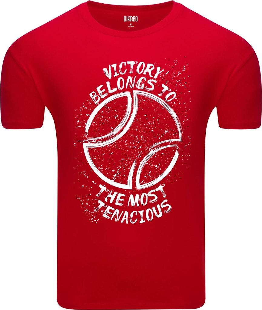 Diarbo Herren T-Shirt mit Sport Druck Hartnäckigster Ball Rot Gr.M