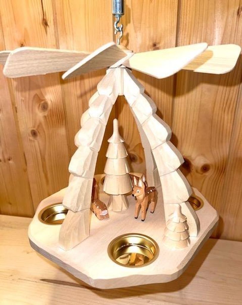 Deckenpyramide Rehe natur Höhe ca. 20cm NEU