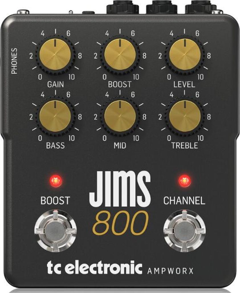 TC Electronic JIMS 800 Gitarren-Effektpedal mit JCM800 Amp-Sound, 2 Kanäle & Cab-Simulator