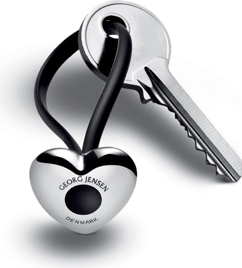 Georg Jensen HEART KEY RING STAINLESS STEEL BLACK POLYURRPHAN 3584869