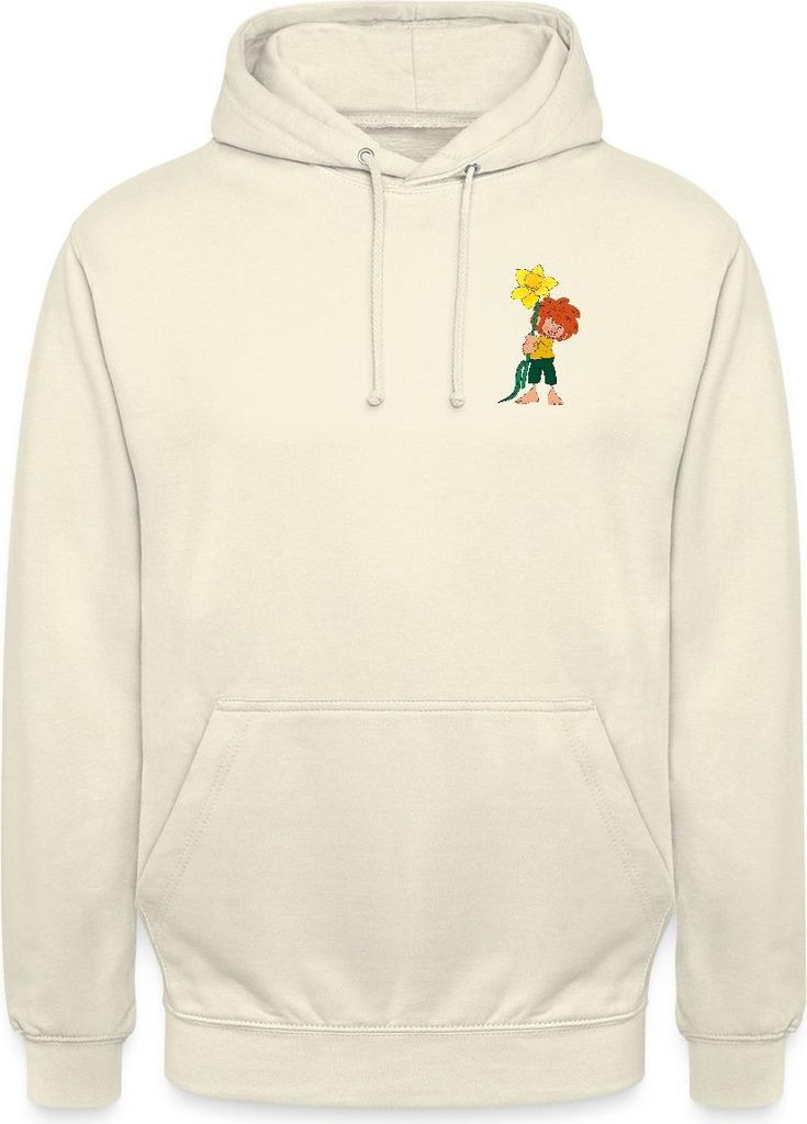 Spreadshirt Pumuckl Design Mit Gelber Blume Uni Hoodie, L, Vanille-Milchshake