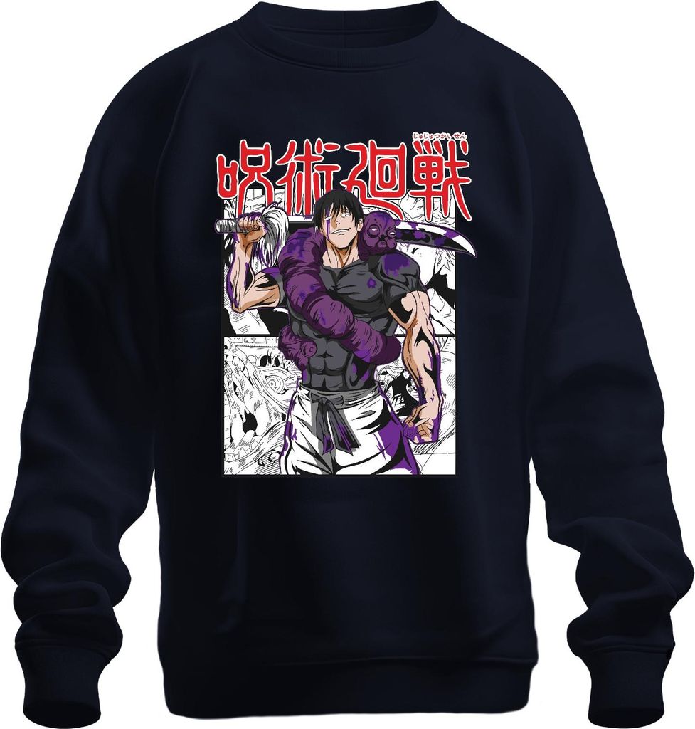 呪術廻戦 Fluch Schwert Manga düster Anime Ästhetik Fan Geschenk Uni Sweatshirt Pullover, Navy, M