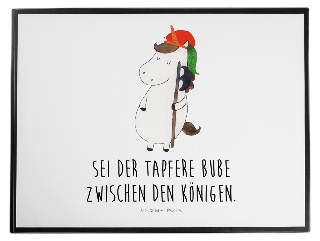 Mr. & Mrs. Panda schreibtischunterlage Einhorn Junge - Weiß - Geschenk, Einhörner, schreibtischunterlagen, Unicorn, Unterlage Schreibtisch, Schre...