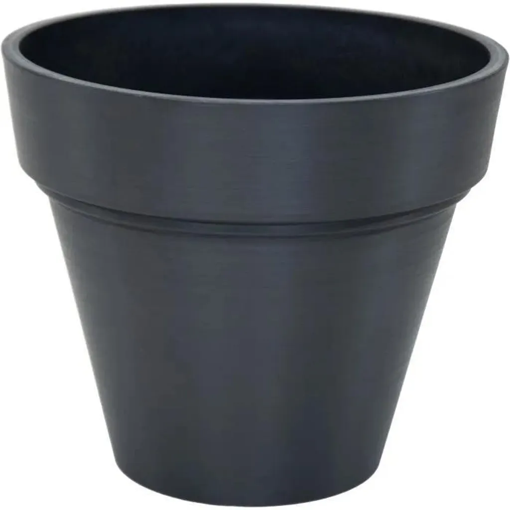 Pot de fleurs design noir 55 cm résistant aux UV - Gamme Ecostone Pro