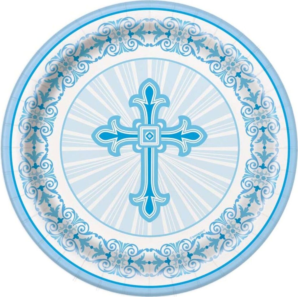 Pappteller "Kreuz Blau" | Ø18cm/8Stk.