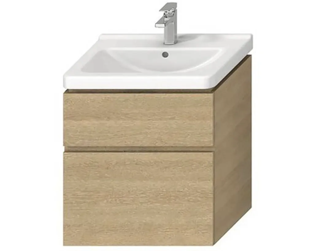 Meuble 2 Tiroirs Suspendu 65cm Chêne Cubito-N - Style Moderne