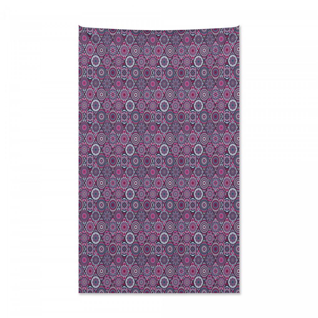 Abakuhaus Mandala Wandteppich und Tagesdecke, Marokkanisches Vintage Design aus Weiches Mikrofaser Stoff Kein Verblassen Klare Farben Waschbar, 140...