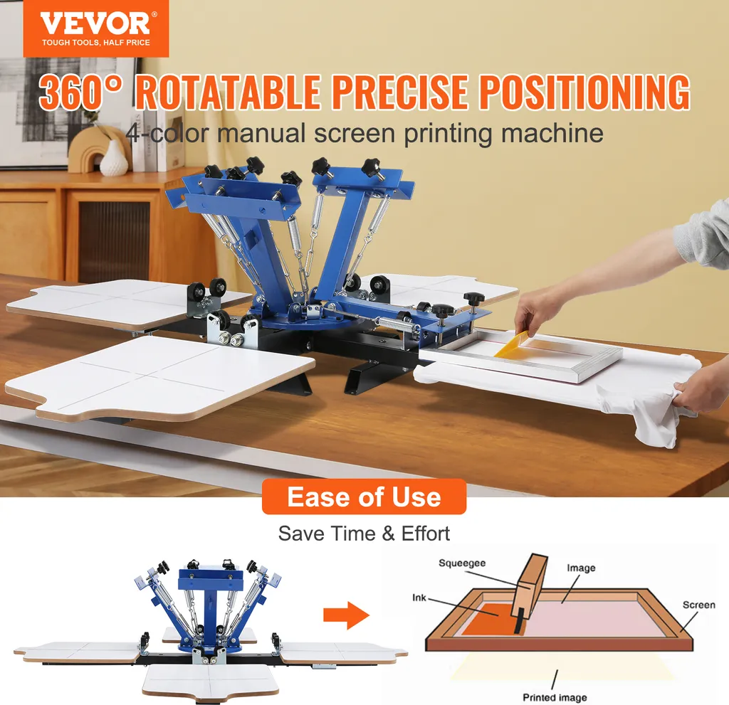Impression textile sans décalage : Machine sérigraphie 4 couleurs stable - 2
