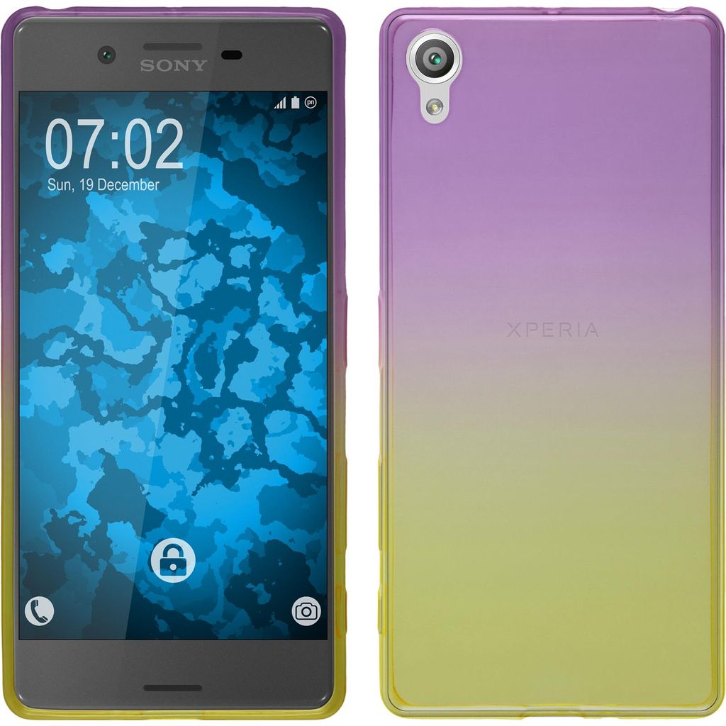 PhoneNatic Case kompatibel mit Sony Xperia X - Design:05 Silikon Hülle Ombrè + 2 Schutzfolien