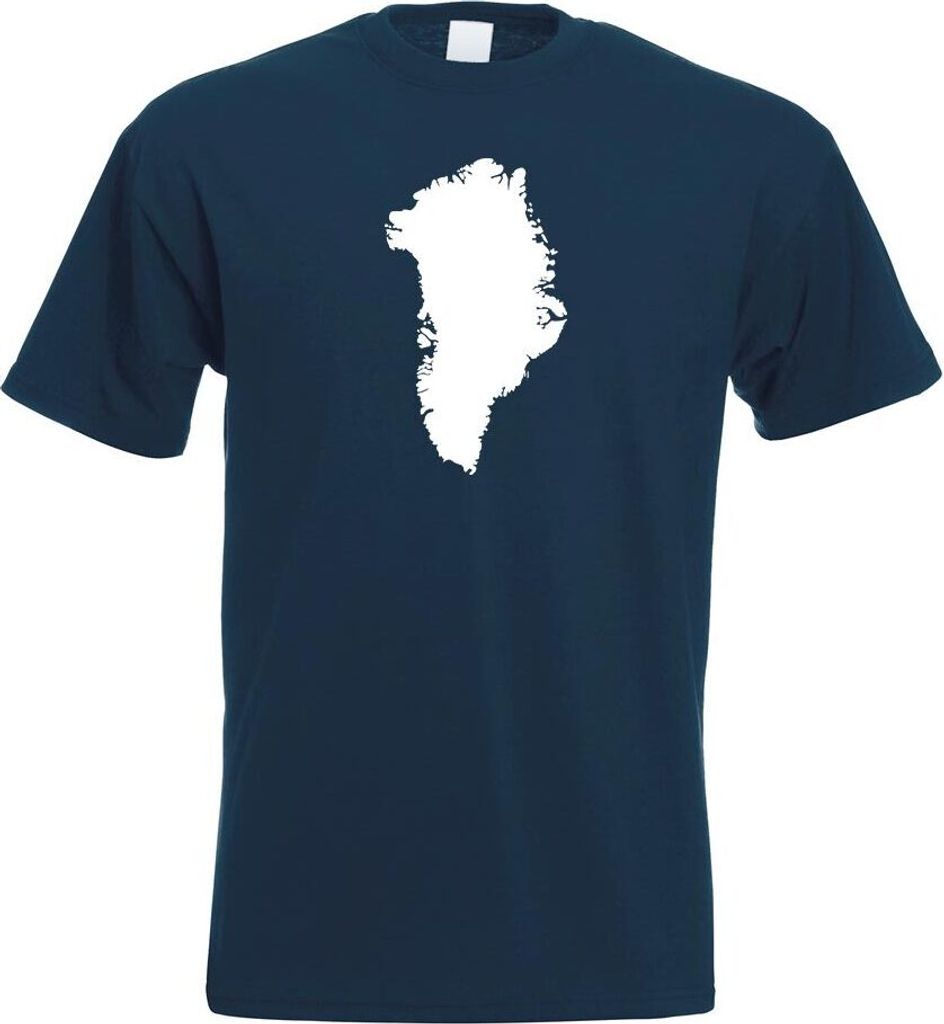 Kiwistar - T-Shirt - Navy - Grönland - Nuuk Umriss Herren Funshirt Bedruckt Design Sprüche Spruch Motive - mit Motiv Bedruckt - Funshirt Design -...