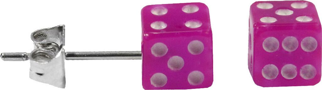Chirurgenstahl Ohrstecker mit Würfel Größe - 5 mm Farbe - Lila