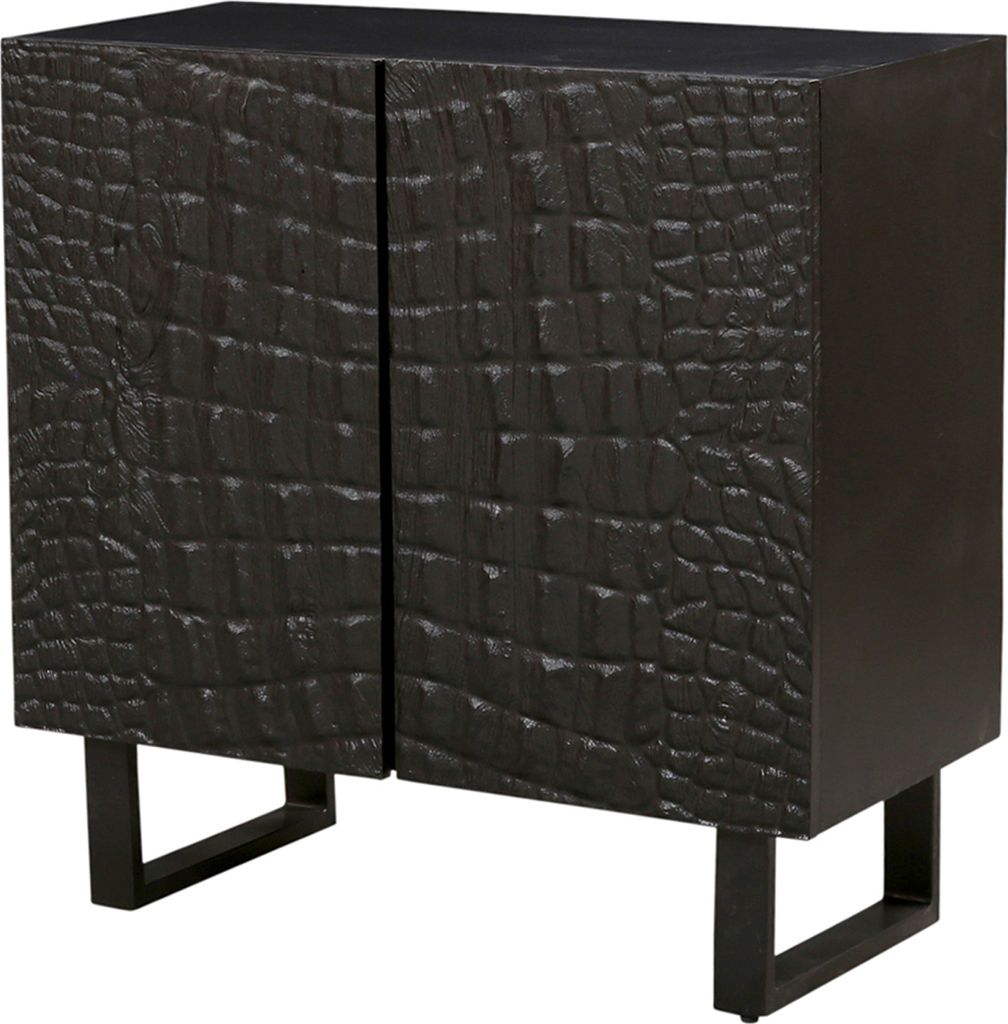 Marrakesch Modern Deko Kommode mit Türen aus Holz & Metallbeine 91cm | Art Déco kleines Sideboard Komode Adriaen für stilvolle Aufbewahrung & Bo...