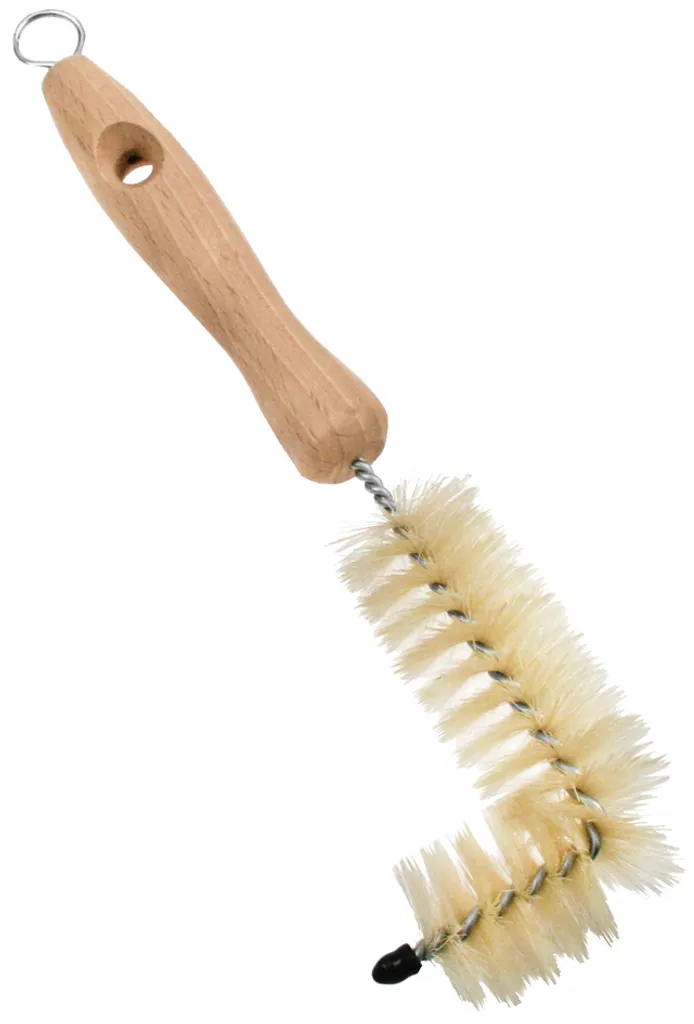 Goupillon de nettoyage pour trop-plein d'évier en bois naturel véritable