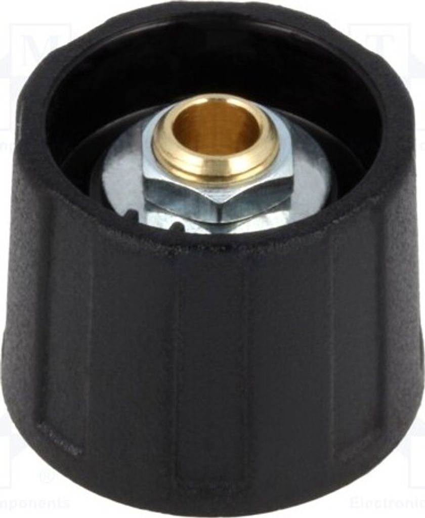 1x Drehknopf ØAchse: 4mm Ø20x15,5mm ohne Anzeige schwarz A2520040 Drehknöpfe für