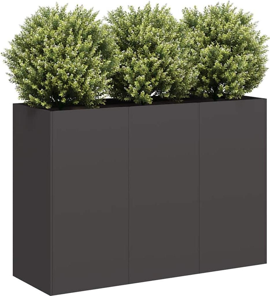 vidaXL Kvetináč čierny 120x40x80 cm Oceľ valcovaná za Obrázok produktu 
