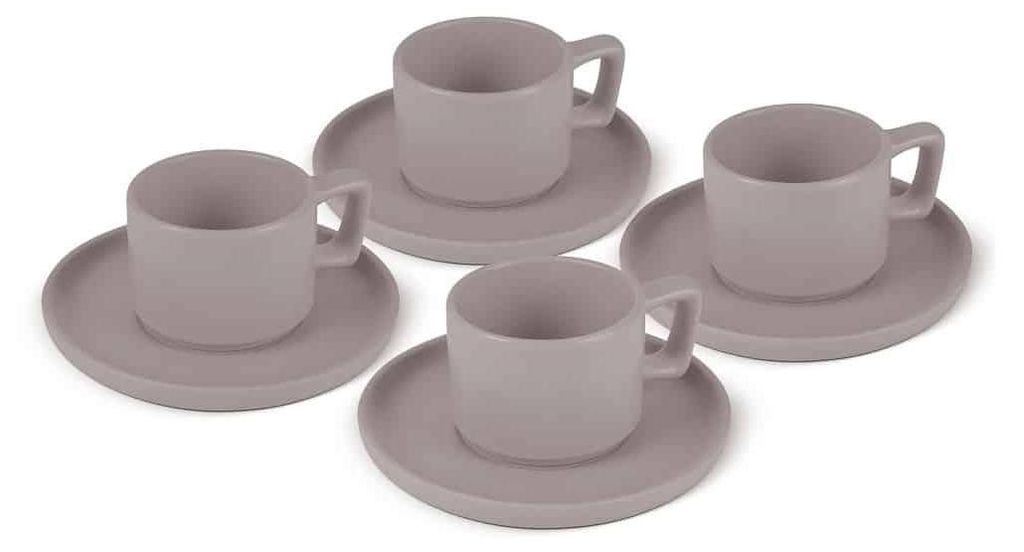 Set di tazze da caff espresso con piattini 8 pezzi 100 ml Immagine del prodotto 
