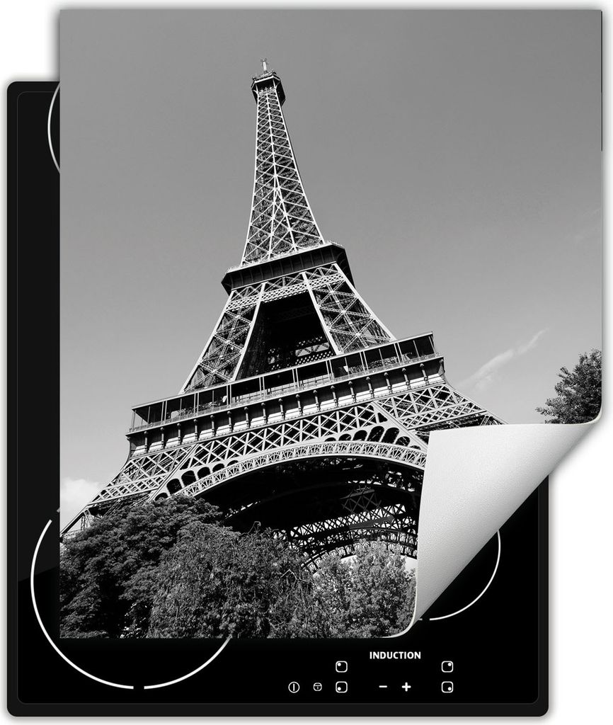 DarHaus Herdabdeckplatte 45x52 cm Anti Rutsch Matte Aufrollbar, grau - Paris
