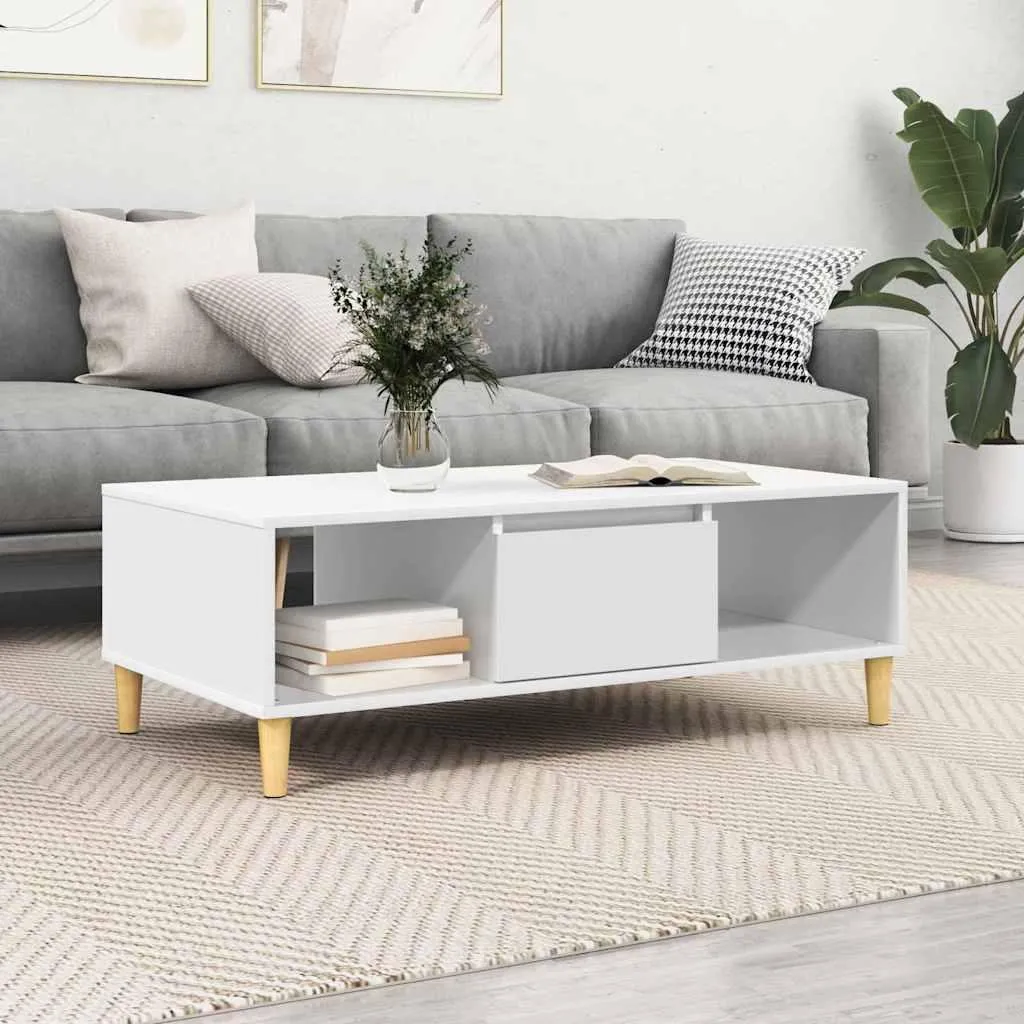 Maison Exclusive Tavolino Bianco 102x55x35 cm - Struttura Lignea Rinforzata