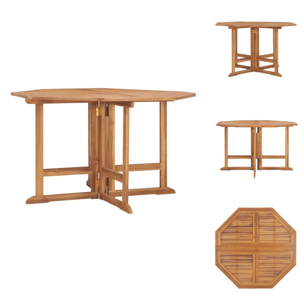 vidaXL Garten-Esstisch Klappbar 110x110x75 cm Massivholz Teak - Gartentische