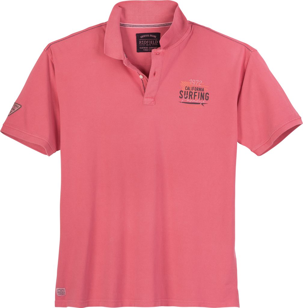 Redfield Übergrößen Poloshirt SURFING dunkelrosa