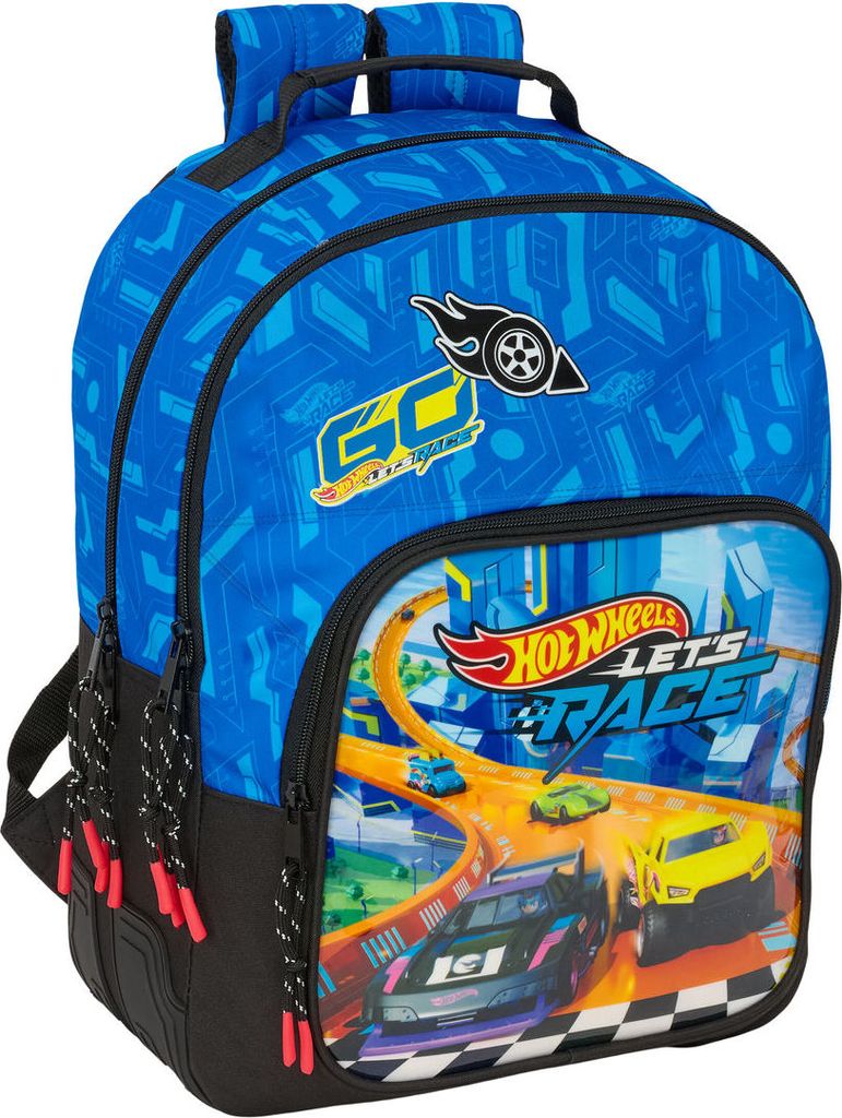 Schulrucksack Hot Wheels Let's race Blau Schwarz 32 x 42 x 15 cm
