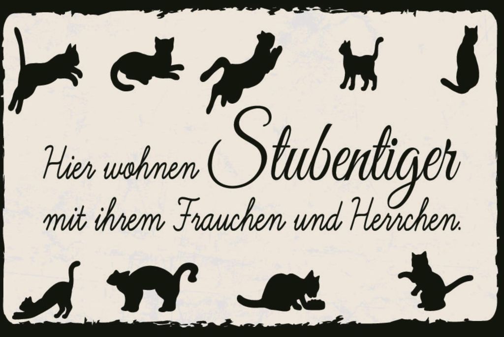 vianmo Blechschild 30x40 cm Hier wohnen Stubentiger
